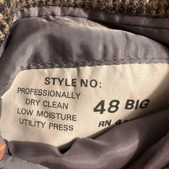 Vintage TWEED WOOL Men’s Blazer 48L Gray Sport Coat Two‑Button Jacket - Picture 13 of 15